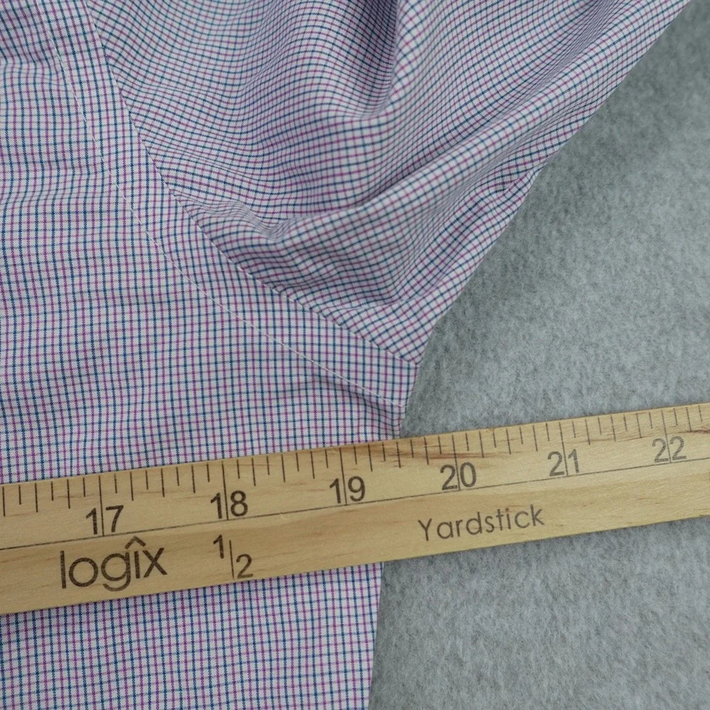 Polo Ralph Lauren Shirt Mens 15 32/33 Purple Slim Fit Dress Easy Care Gingham